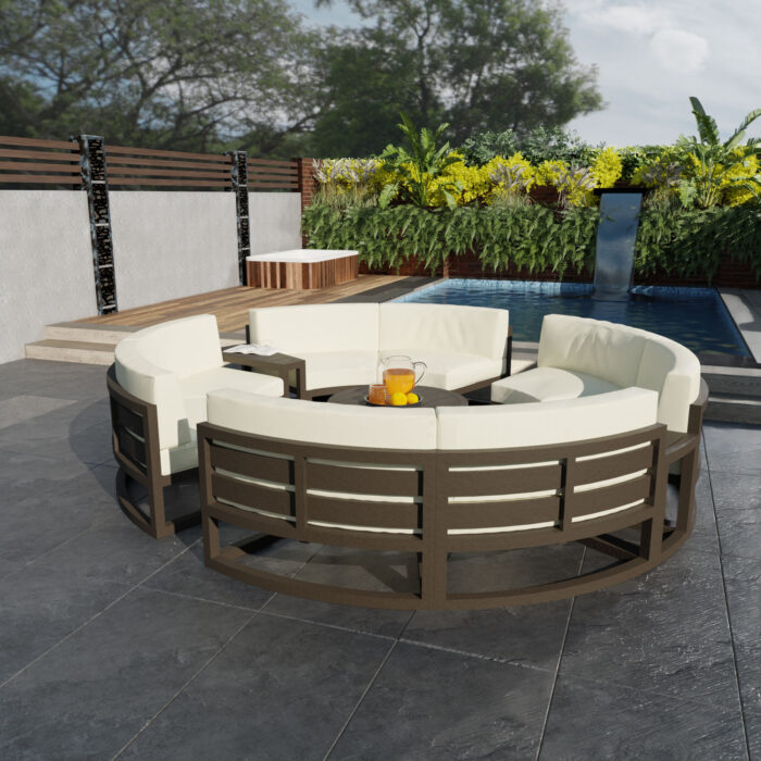 Marlow Luxury 8 Seater Sectional Round Lounge Sofa Set