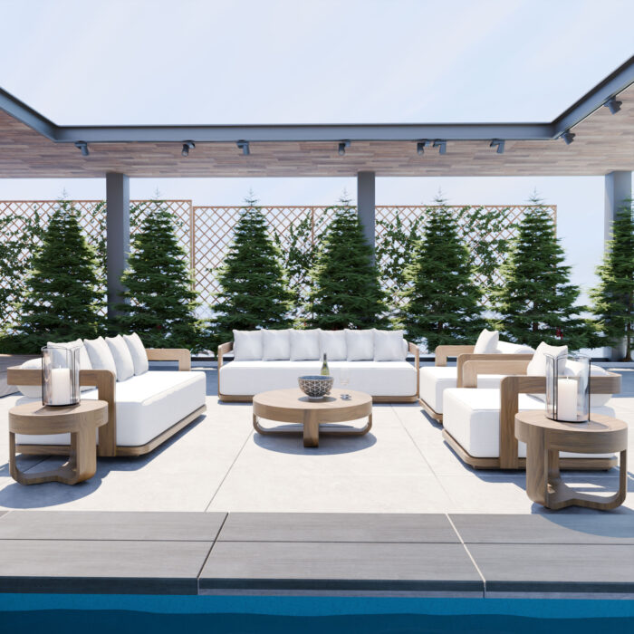 Broadwell Luxury Teak Solid Wood Sofa Patio Set