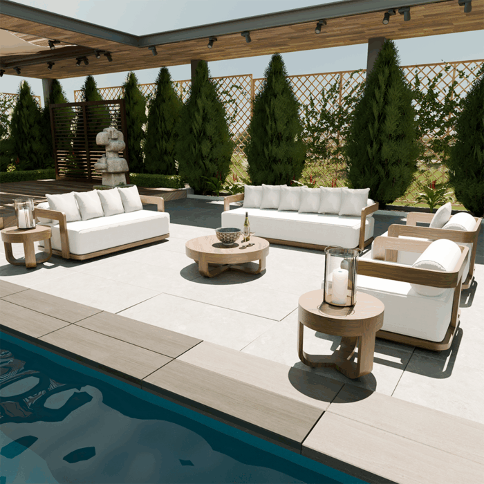 Broadwell Luxury Teak Solid Wood Sofa Patio Set