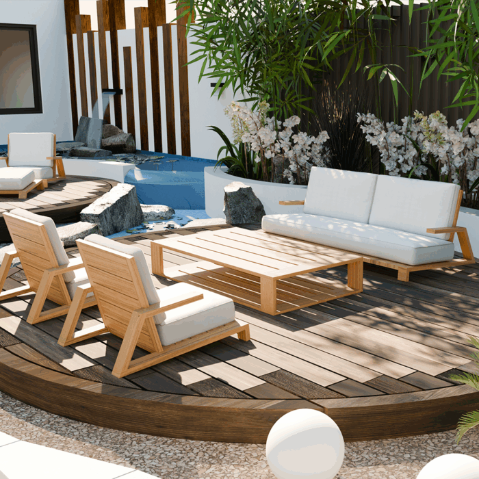 Chawley Luxury Teak Solid Wood Sofa Patio Set