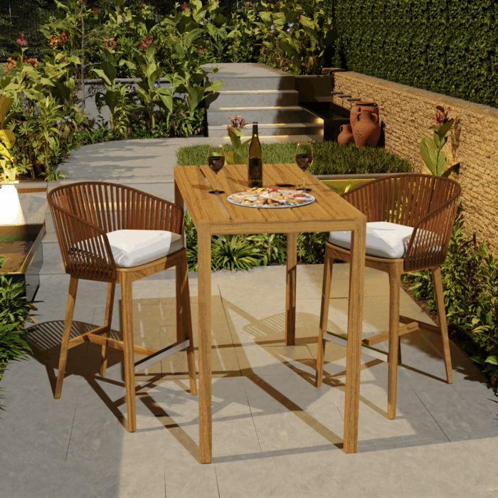 Tawney Luxury 2 Seater Teak Wood Garden Bistro Dining Set