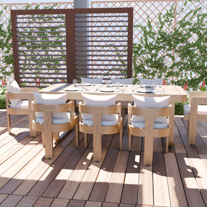 Broadwell 8 Seater Luxury Teak Solid Wood Dining Set
