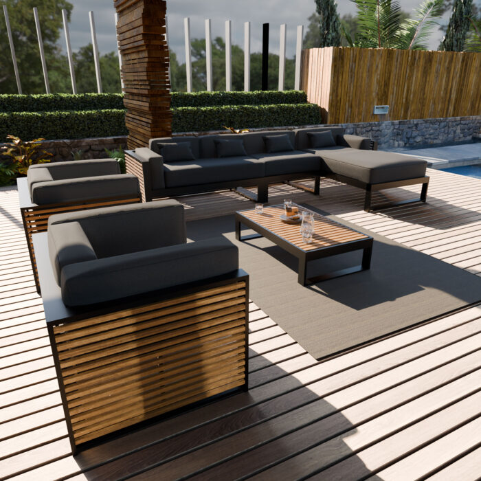 Cowley Luxury 6 Seater Corner Garden Sofa Set