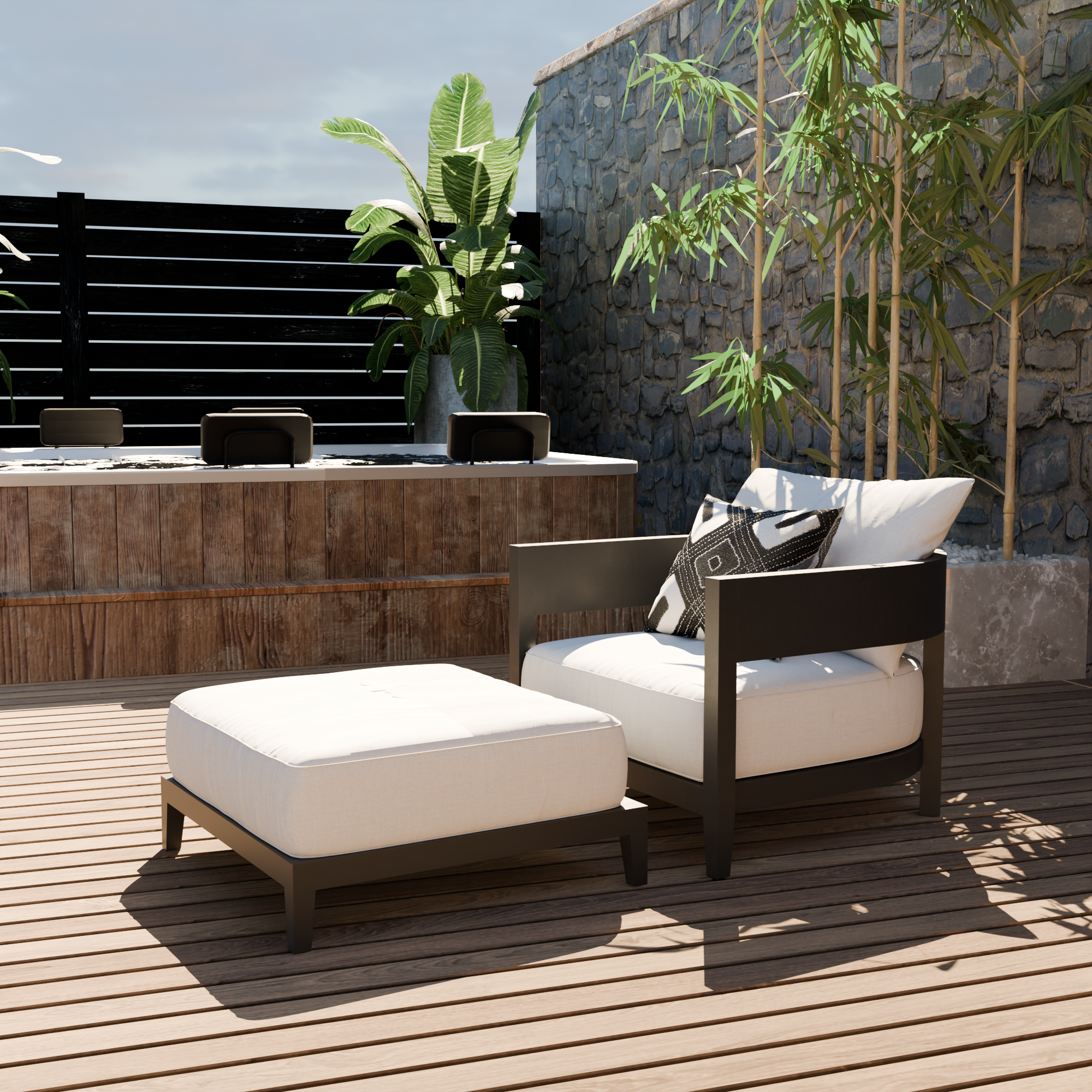 Hinskey Luxury Aluminium Garden Sun Lounger