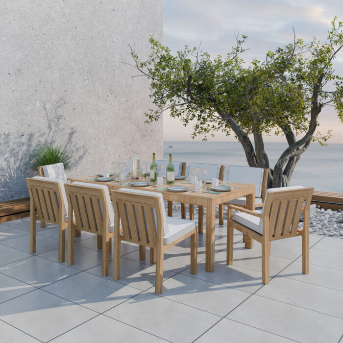Shelley Luxury 8 Seater Teak Wood Garden Dining Set