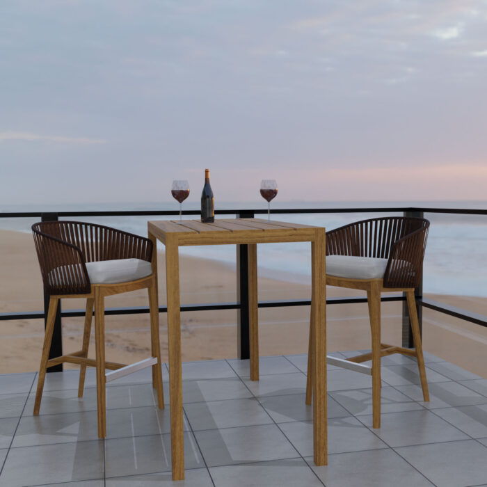 Tawney Luxury 2 Seater Teak Wood Garden Bistro Dining Set