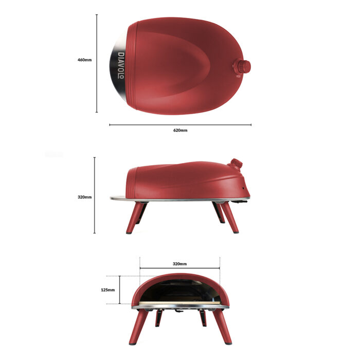 Delivita - Diavolo Gas-Fired Oven - Red - Image 12