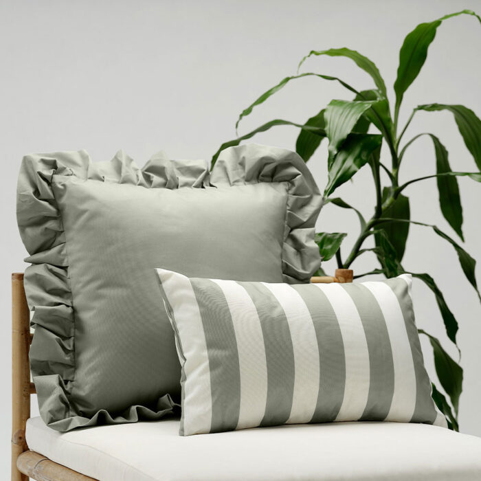 Garden Glory Luxury Outdoor Ruffle Pillows - Green - Image 2