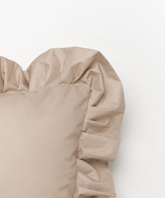 Garden Glory Luxury Outdoor Ruffle Pillows - Beige - Image 2