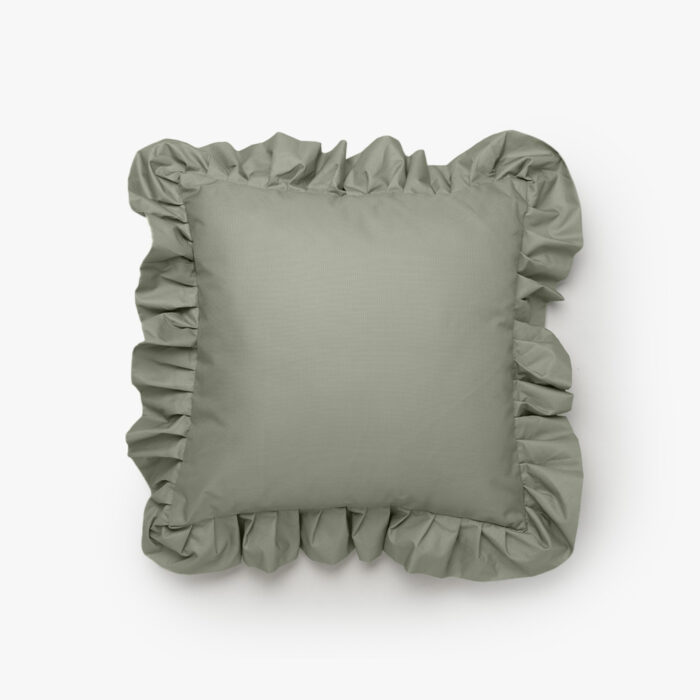 Garden Glory Luxury Outdoor Ruffle Pillows - Green