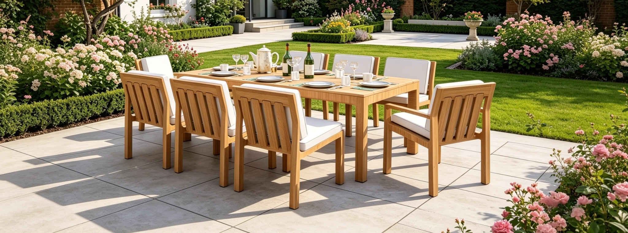 Shelley Luxury 8 Seater Teak Wood Garden Dining Set