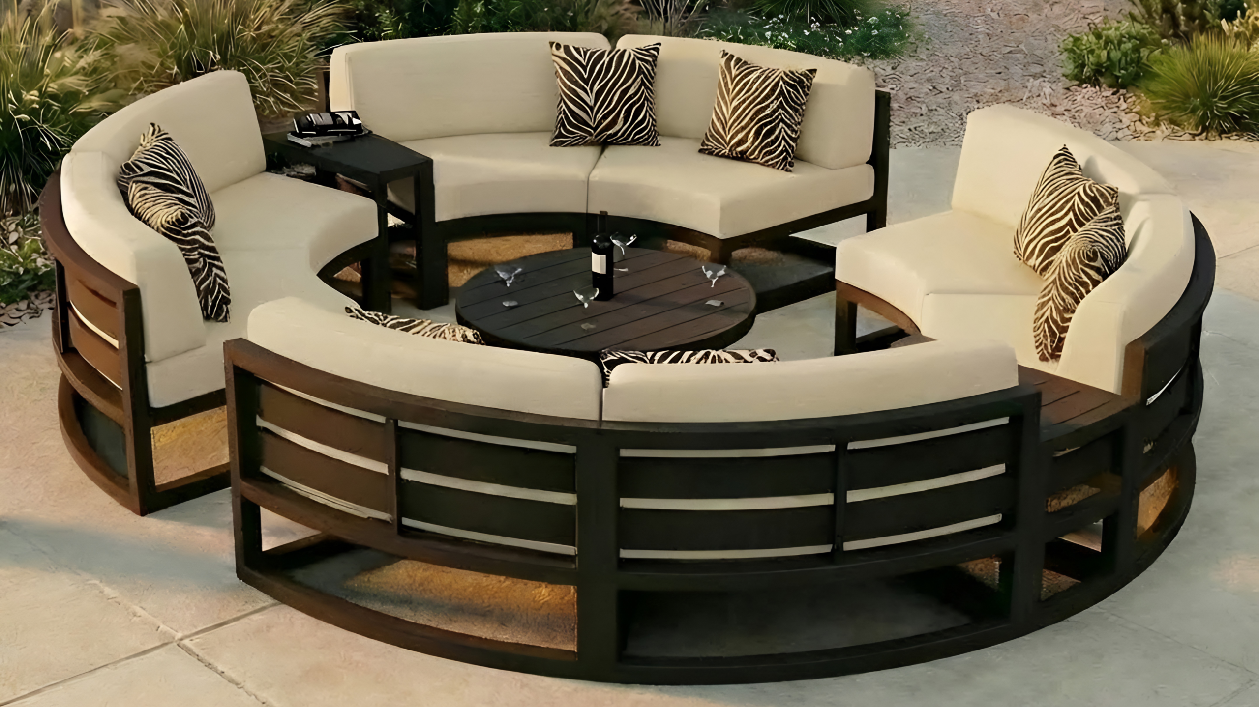Marlow Luxury 8 Seater Sectional Round Lounge Sofa Set