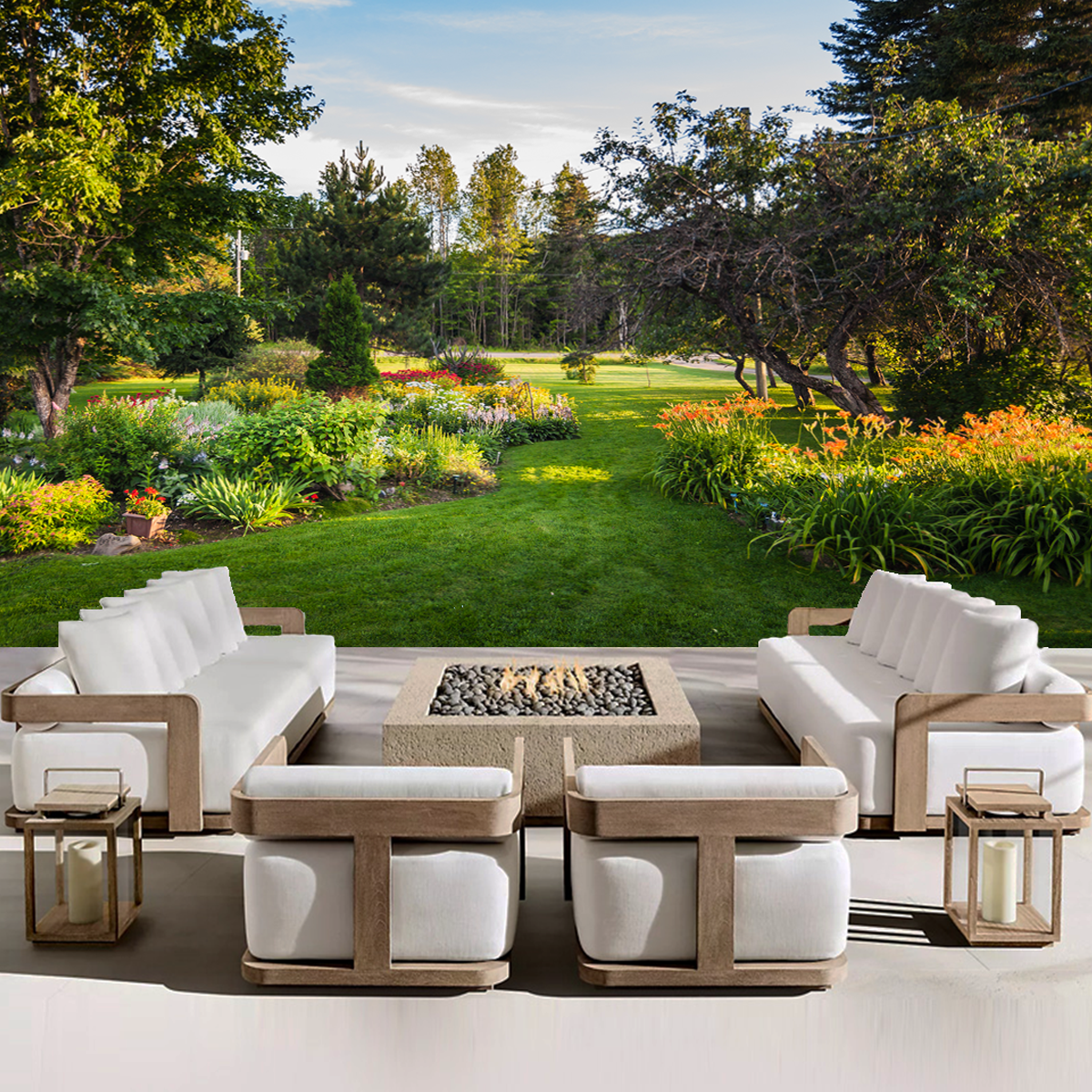 Broadwell Luxury Teak Solid Wood Sofa Patio Set